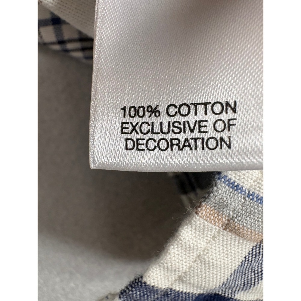 Cremieux Classics Big Man Plaid Button Down Shirt Mens 2XB Blue Tan 100% Cotton - Picture 5 of 13